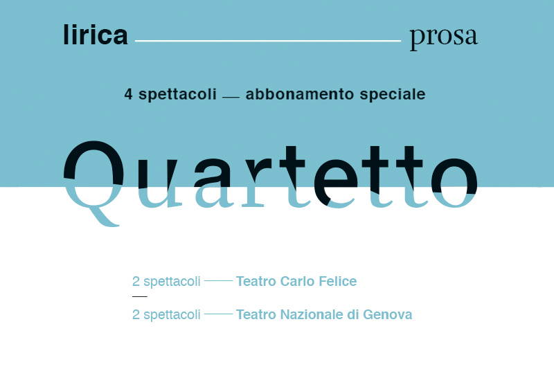 Speciale abbonamento “Quartetto” Teatro Nazionale Genova e Teatro Carlo Felice